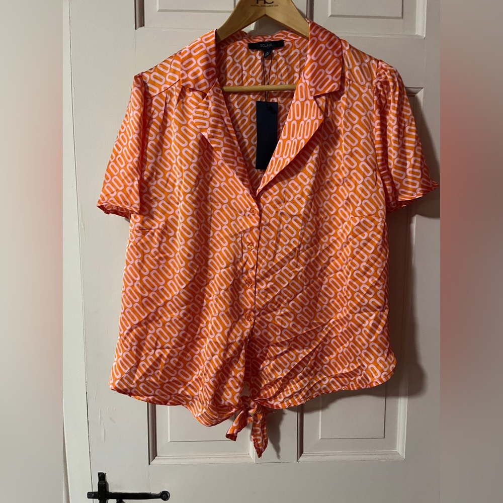 NWT eclair Orange Patterned women’s Shirt